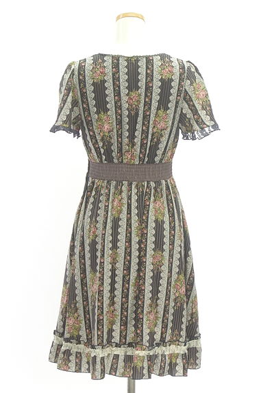 axes femme（アクシーズファム）の古着「レース＆花柄プリント膝丈ワンピース（ワンピース・チュニック）」大画像２へ