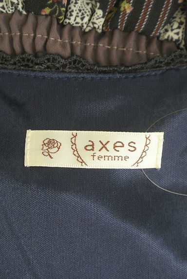 axes femme（アクシーズファム）の古着「レース＆花柄プリント膝丈ワンピース（ワンピース・チュニック）」大画像６へ