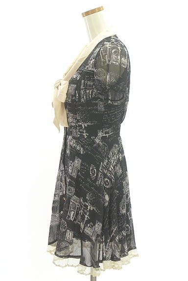 axes femme（アクシーズファム）の古着「プリントシフォンボウタイ膝上ワンピース（ワンピース・チュニック）」大画像３へ