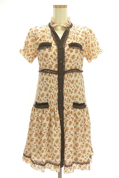 axes femme（アクシーズファム）の古着「小花柄膝上シフォンワンピース（ワンピース・チュニック）」大画像１へ