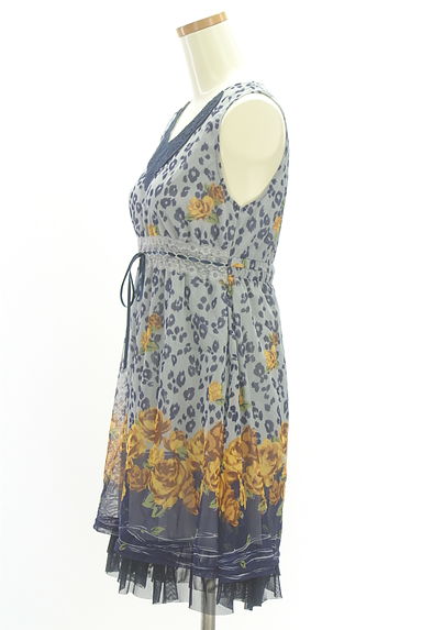 axes femme（アクシーズファム）の古着「レオパード×花柄膝上ワンピース（ワンピース・チュニック）」大画像３へ