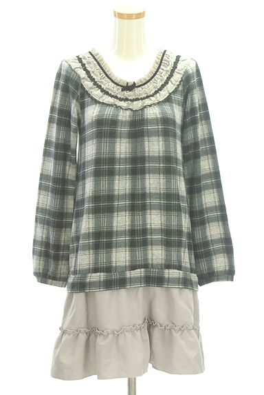 axes femme（アクシーズファム）の古着「裾ティアード膝上チェックワンピース（ワンピース・チュニック）」大画像１へ