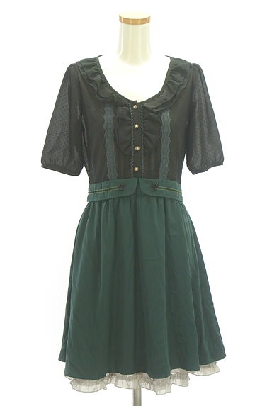 axes femme（アクシーズファム）の古着「ウエスト切替膝丈ガーリーワンピース（ワンピース・チュニック）」大画像１へ