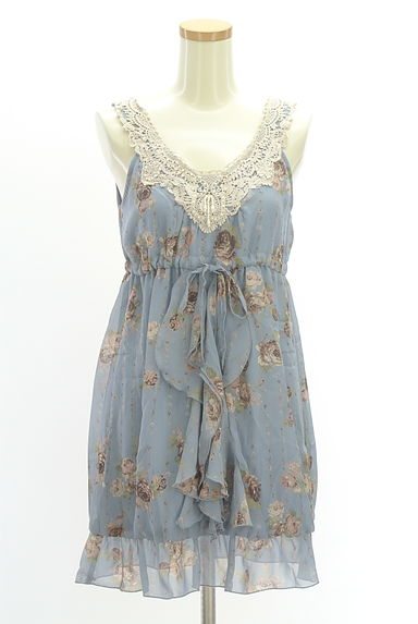 axes femme（アクシーズファム）の古着「花柄シフォン膝上キャミワンピース（キャミワンピース）」大画像１へ