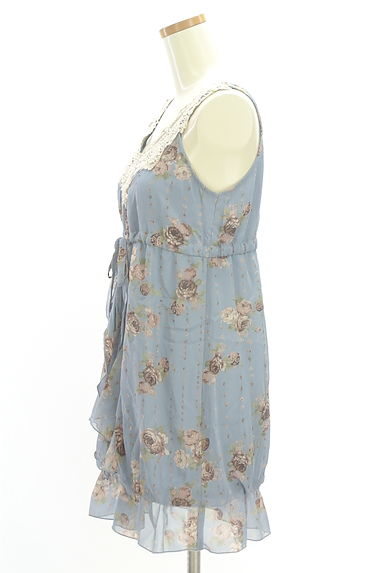axes femme（アクシーズファム）の古着「花柄シフォン膝上キャミワンピース（キャミワンピース）」大画像３へ