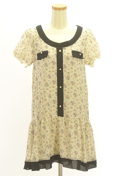 axes femme（アクシーズファム）の古着「小花×ラメドット膝上シフォンワンピース（ワンピース・チュニック）」大画像１へ