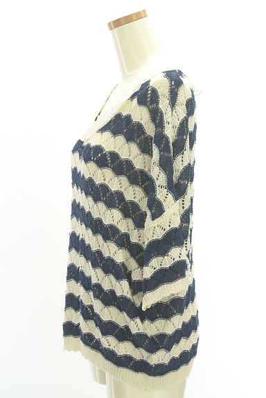 axes femme（アクシーズファム）の古着「バックレースアップ透かし編みニットトップス（ニット）」大画像３へ