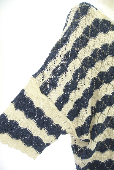axes femme（アクシーズファム）の古着「バックレースアップ透かし編みニットトップス（ニット）」大画像４へ