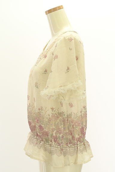 axes femme（アクシーズファム）の古着「刺繍ネック花柄シアーカットソー（カットソー・プルオーバー）」大画像３へ