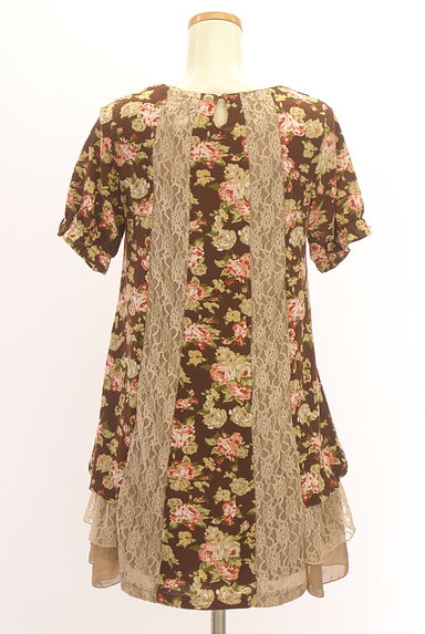 axes femme（アクシーズファム）の古着「花柄×レースミニニットワンピース（ワンピース・チュニック）」大画像２へ