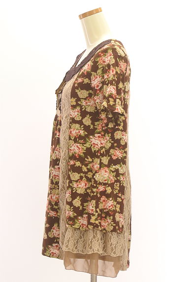 axes femme（アクシーズファム）の古着「花柄×レースミニニットワンピース（ワンピース・チュニック）」大画像３へ