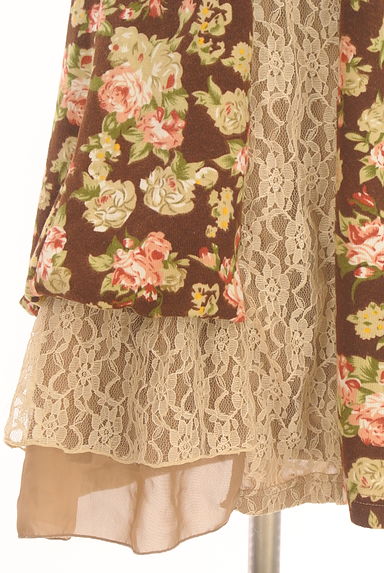 axes femme（アクシーズファム）の古着「花柄×レースミニニットワンピース（ワンピース・チュニック）」大画像５へ