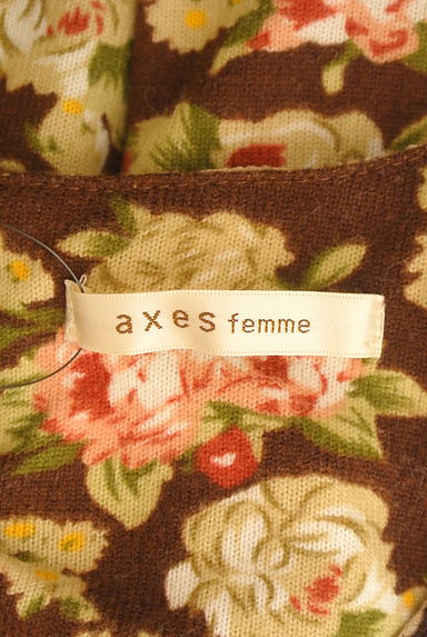 axes femme（アクシーズファム）の古着「花柄×レースミニニットワンピース（ワンピース・チュニック）」大画像６へ