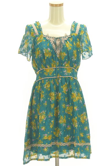 axes femme（アクシーズファム）の古着「花柄シフォン膝上ワンピース（ワンピース・チュニック）」大画像１へ
