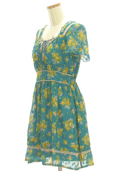 axes femme（アクシーズファム）の古着「花柄シフォン膝上ワンピース（ワンピース・チュニック）」大画像３へ