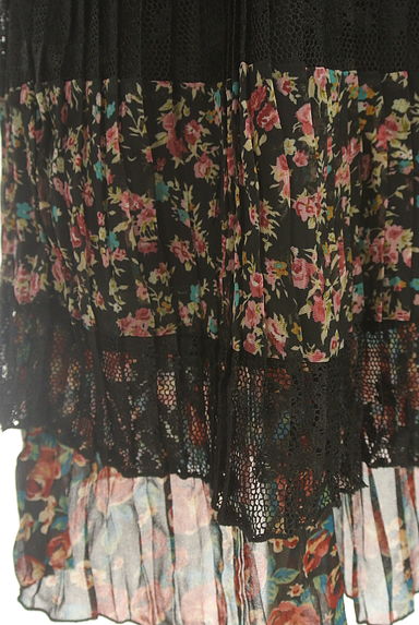 axes femme（アクシーズファム）の古着「プリーツレース×花柄シフォンキャミチュニック（カットソー・プルオーバー）」大画像５へ