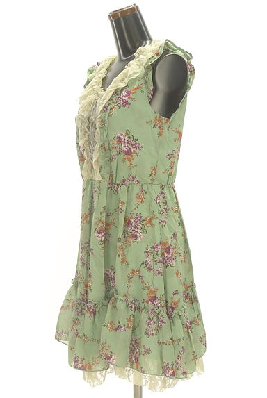 axes femme（アクシーズファム）の古着「レースフリル花柄シフォン膝上ワンピース（ワンピース・チュニック）」大画像３へ