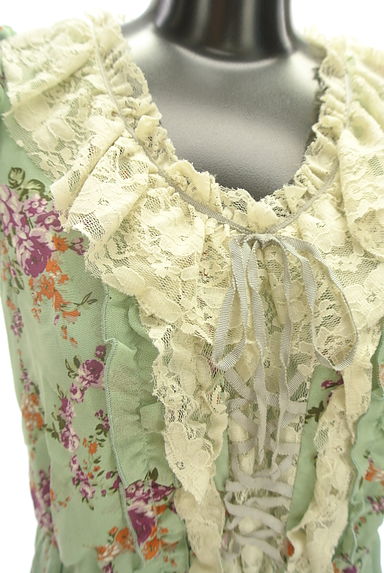 axes femme（アクシーズファム）の古着「レースフリル花柄シフォン膝上ワンピース（ワンピース・チュニック）」大画像４へ
