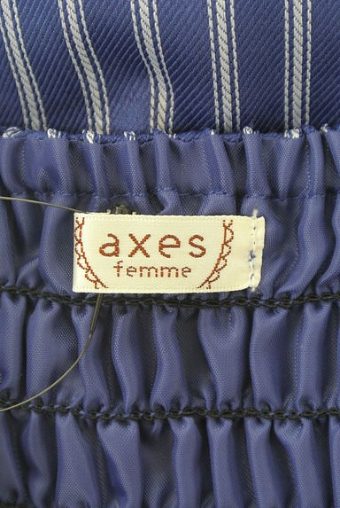 axes femme（アクシーズファム）の古着「フロントレースストライプ膝丈フレアワンピ（キャミワンピース）」大画像６へ