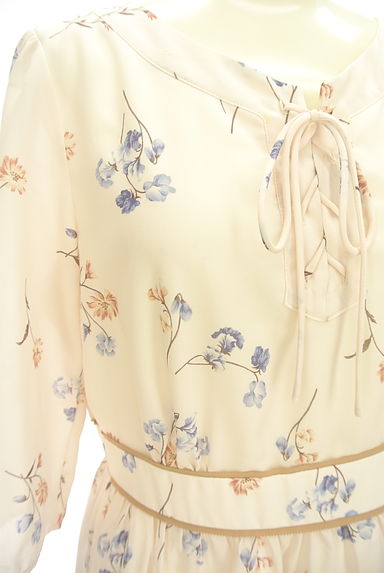 LAISSE PASSE（レッセパッセ）の古着「七分袖膝下花柄シアーワンピース（ワンピース・チュニック）」大画像４へ