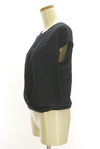 23区（２３ク）の古着「チェック柄シフォン切替プルオーバー（カットソー・プルオーバー）」大画像３へ