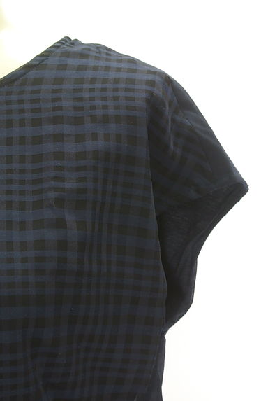 23区（２３ク）の古着「チェック柄シフォン切替プルオーバー（カットソー・プルオーバー）」大画像５へ
