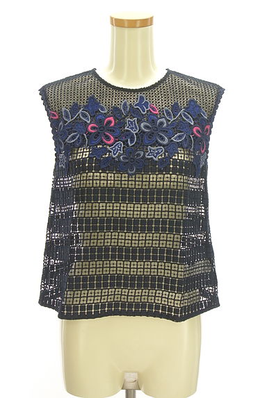 TARA JARMON（タラジャーモン）の古着「花刺繍透かしレースカットソー（カットソー・プルオーバー）」大画像１へ