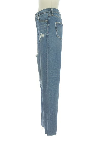 AZUL BY MOUSSY（アズールバイマウジー）の古着「ダメージ加工ハイウエストテーパードデニムパンツ（デニムパンツ）」大画像３へ