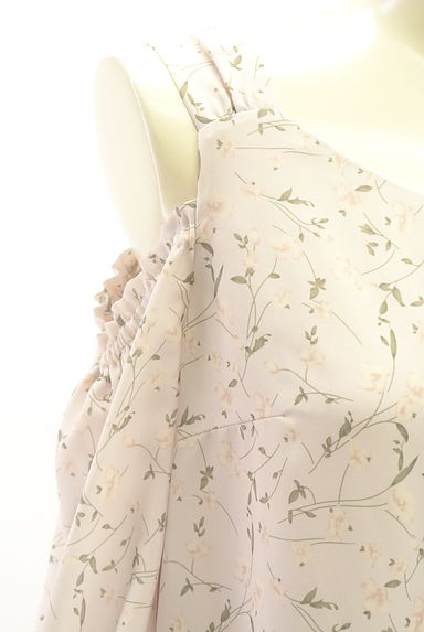 PROPORTION BODY DRESSING（プロポーションボディ ドレッシング）の古着「花柄オープンショルダー膝丈ワンピース（ワンピース・チュニック）」大画像４へ