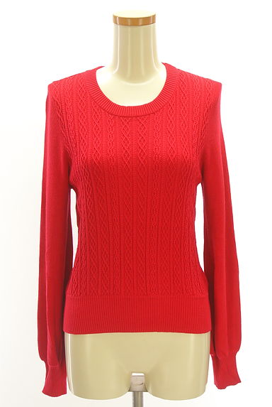 NATURAL BEAUTY BASIC（ナチュラルビューティベーシック）の古着「フロントケーブルニットトップス（ニット）」大画像１へ