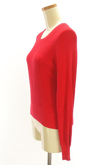 NATURAL BEAUTY BASIC（ナチュラルビューティベーシック）の古着「フロントケーブルニットトップス（ニット）」大画像３へ
