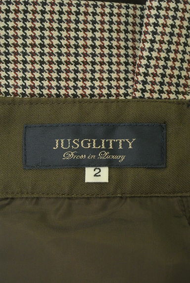 JUSGLITTY（ジャスグリッティー）の古着「千鳥格子×プリーツラップ風ミモレスカート（ロングスカート・マキシスカート）」大画像６へ