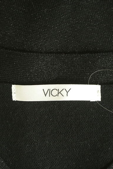 VICKY（ビッキー）の古着「Vネックラメニットトップス（ニット）」大画像６へ