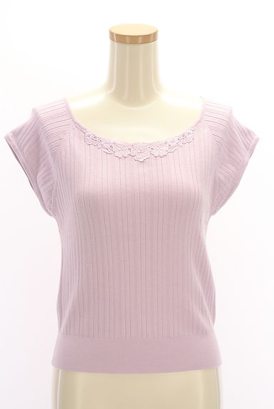 LAISSE PASSE（レッセパッセ）の古着「フレンチスリーブリブニット＋ニットカーディガン（アンサンブル）」大画像４へ