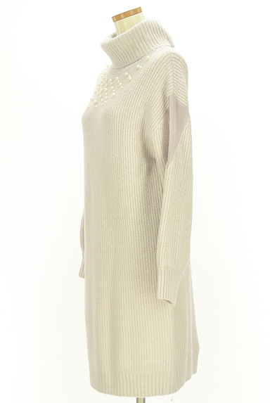 PROPORTION BODY DRESSING（プロポーションボディ ドレッシング）の古着「パール付きタートルニット膝丈ワンピース（ワンピース・チュニック）」大画像３へ