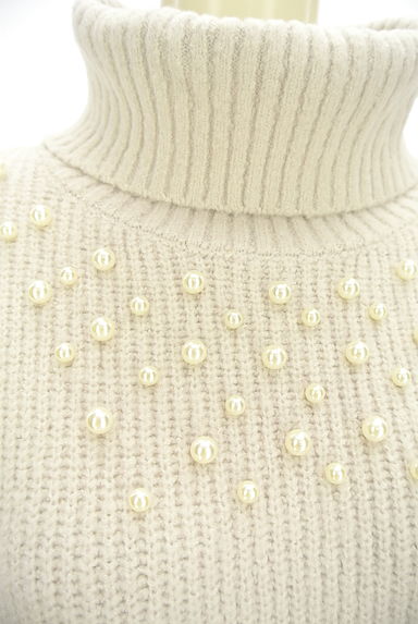 PROPORTION BODY DRESSING（プロポーションボディ ドレッシング）の古着「パール付きタートルニット膝丈ワンピース（ワンピース・チュニック）」大画像４へ