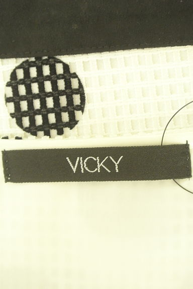 VICKY（ビッキー）の古着「フロッキードットメッシュカットソー（カットソー・プルオーバー）」大画像６へ