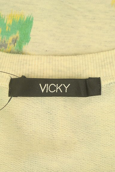 VICKY（ビッキー）の古着「ラグランパフスリーブ花柄スウェットトップス（カットソー・プルオーバー）」大画像６へ