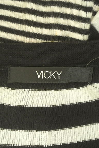 VICKY（ビッキー）の古着「ボーダーニットカーディガン（カーディガン・ボレロ）」大画像６へ