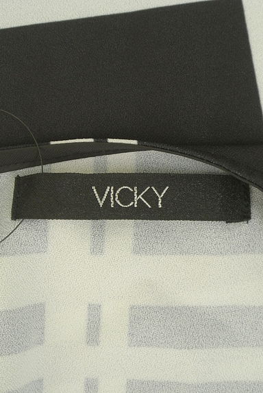VICKY（ビッキー）の古着「チェック柄フリンジカットソー（カットソー・プルオーバー）」大画像６へ