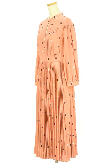 kate spade new york（ケイトスペード ニューヨーク）の古着「ドット柄シフォンプリーツワンピース（ワンピース・チュニック）」大画像３へ