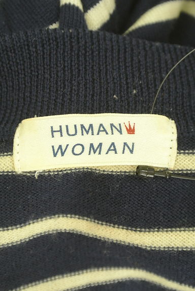 HUMAN WOMAN（ヒューマンウーマン）の古着「肩ボタンモックネックボーダーニット（ニット）」大画像６へ