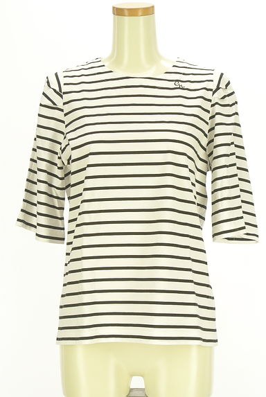 HUMAN WOMAN（ヒューマンウーマン）の古着「五分袖ボーダーTシャツ（Ｔシャツ）」大画像１へ