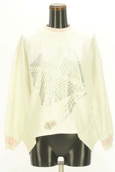 mercibeaucoup（メルシーボークー）の古着「レイヤード風光沢ロゴスウェットトップス（スウェット・パーカー）」大画像４へ
