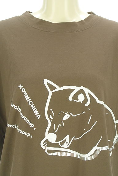 mercibeaucoup（メルシーボークー）の古着「箔プリントドロップショルダーＴシャツ（Ｔシャツ）」大画像４へ