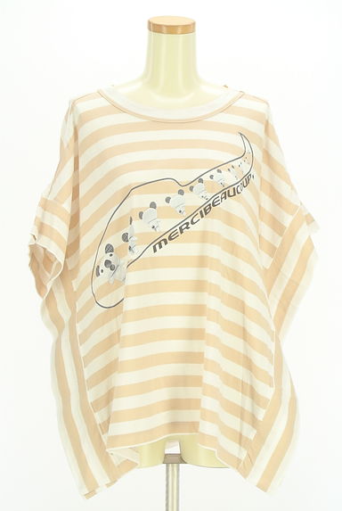 mercibeaucoup（メルシーボークー）の古着「パンダプリントボーダーTシャツ（Ｔシャツ）」大画像１へ