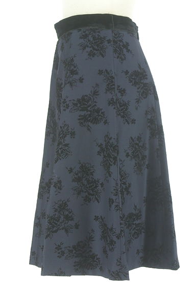 KarL Park Lane（カールパークレーン）の古着「ベロア切替フロッキー花柄膝丈スカート（スカート）」大画像３へ