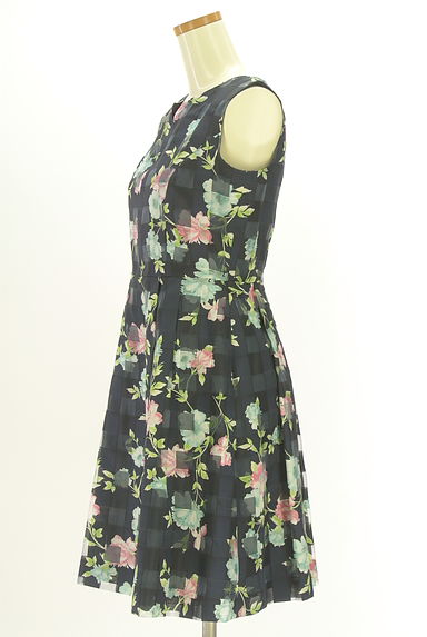 KarL Park Lane（カールパークレーン）の古着「花柄シアーチェック膝丈ワンピース（ワンピース・チュニック）」大画像３へ