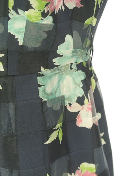 KarL Park Lane（カールパークレーン）の古着「花柄シアーチェック膝丈ワンピース（ワンピース・チュニック）」大画像５へ