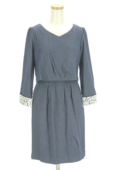 PROPORTION BODY DRESSING（プロポーションボディ ドレッシング）の古着「バックコンシャス膝丈起毛ワンピース（ワンピース・チュニック）」大画像１へ